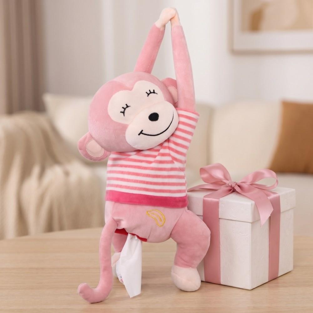 Plush, PP cotton Monkey Plush Tissue Box  Road trip convenient tissue access