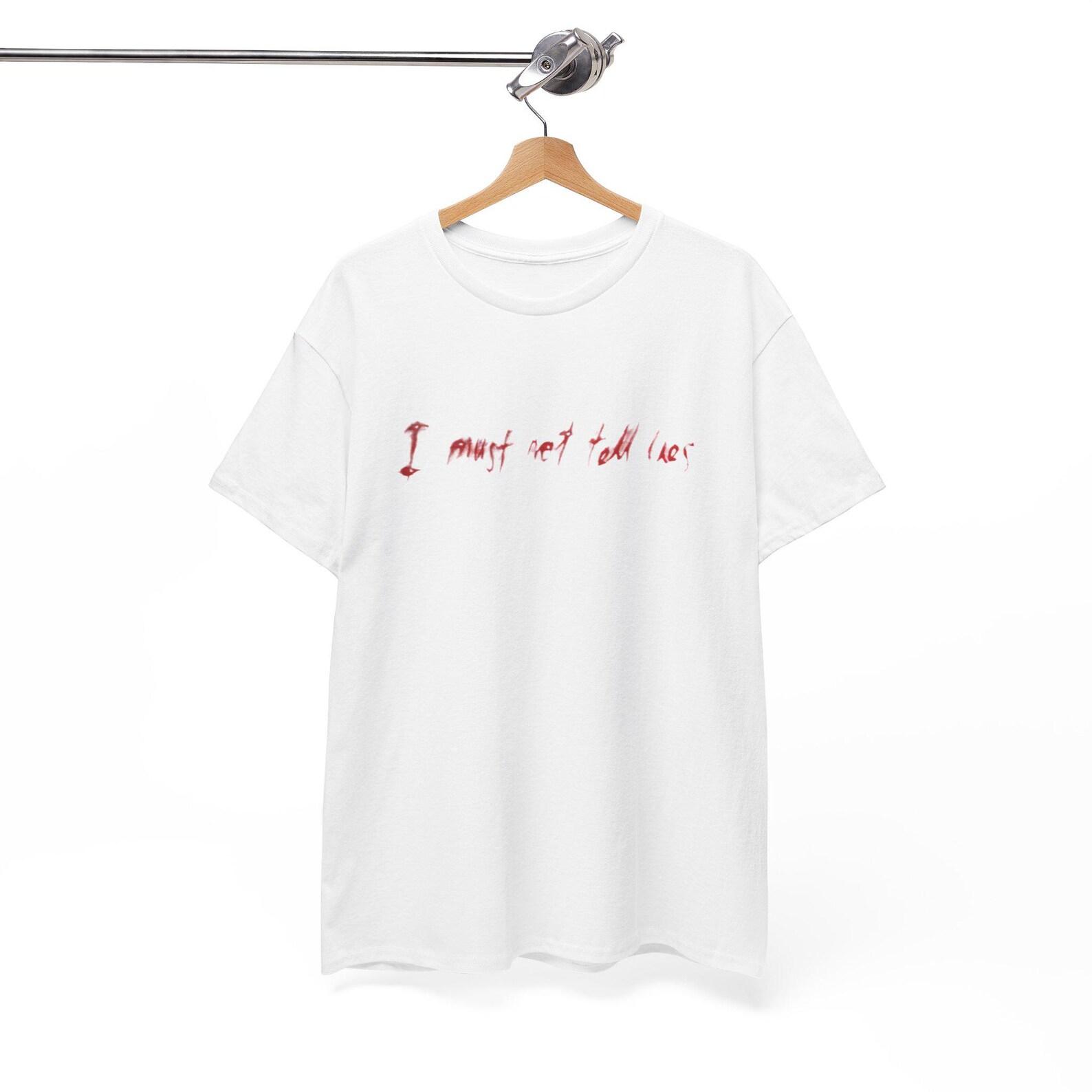 HP I must not tell lies T-Shirt | Minimal Red Handwritten Text M