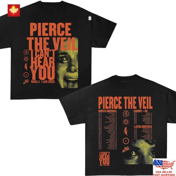 Trending Pierce The Veil I Can t Hear You Tour 2025 T-Shirt Unisex T-Shirt S