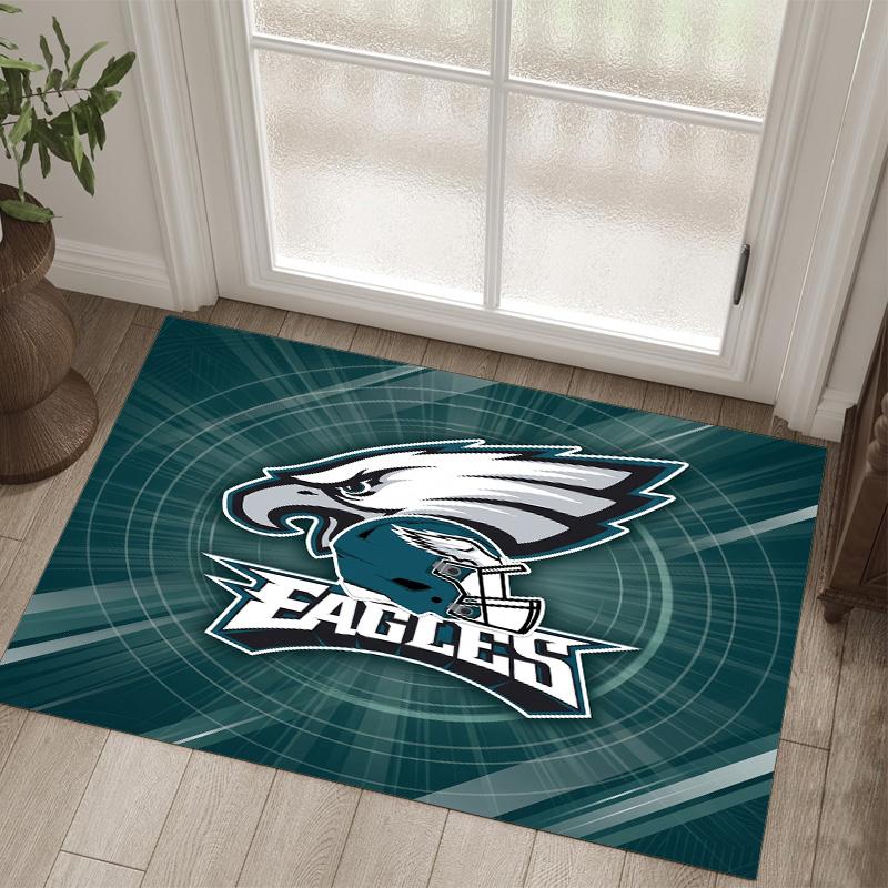 Tappeto in Cristallo Velluto Design Philadelphia Eagles Accogliente Non?Tappeto Stampato Antiscivolo per Camera da Letto Soggiorno Ingresso