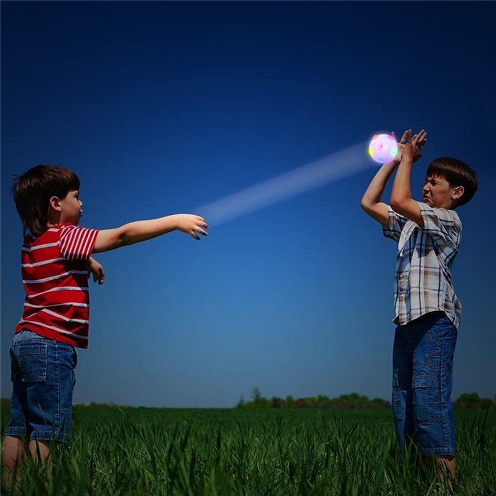 Pet Toys Flashing Elastic Ball with Colorful LED Light Glow In The Dark Flash Bouncing Ball Jumping