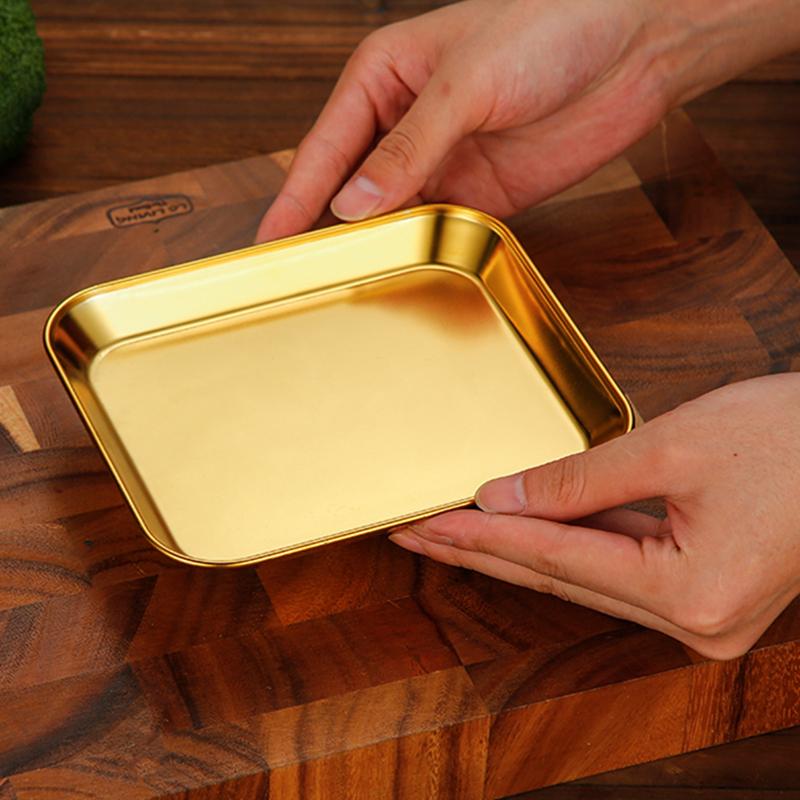 Čtvercový nerezový talíř na svačinku zásobník na jídlo Organizér na bufet Prezentace na talíře s ovocem a zeleninou Kuchyňské doplňky