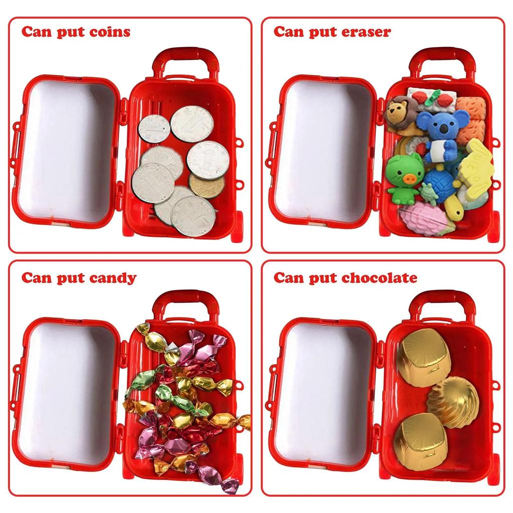 30PCS Doll Travel Suitcase Mini Size Carry-on Trolley Case Simulation Luggage Doll Accessories Christmas Candy Box Plastic