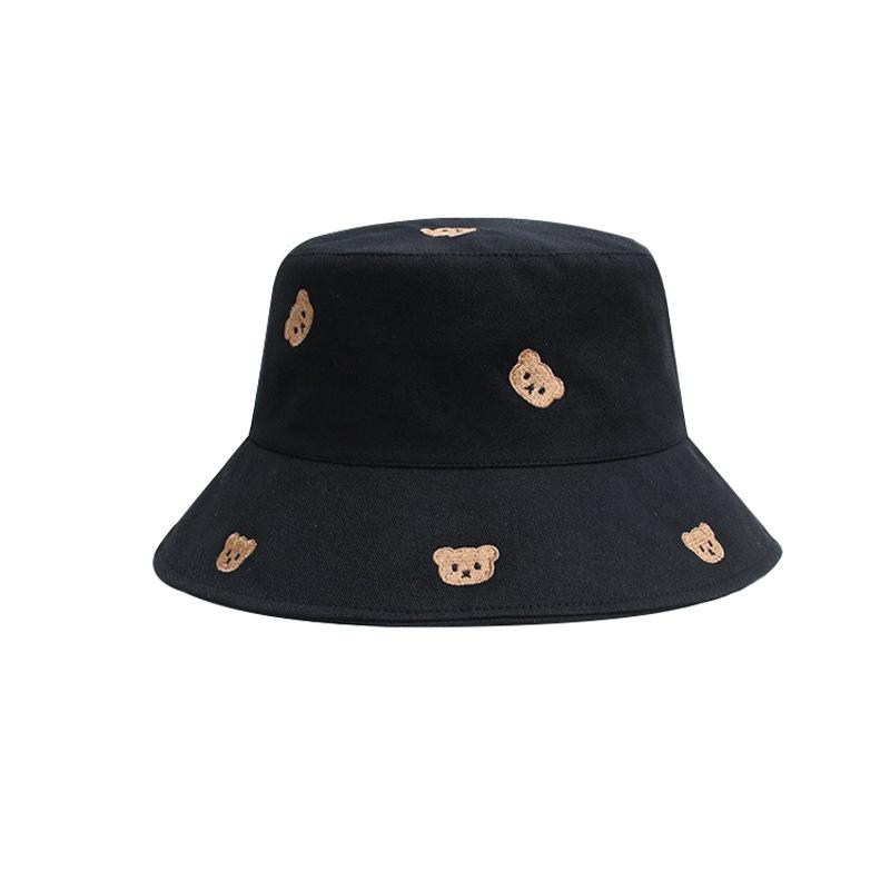 Bear Embroidery Fisherman'S Hat Children Spring And Summer Travel Sun Protection Sun Hat Casual Versatile Sun Hat Embroidery Design