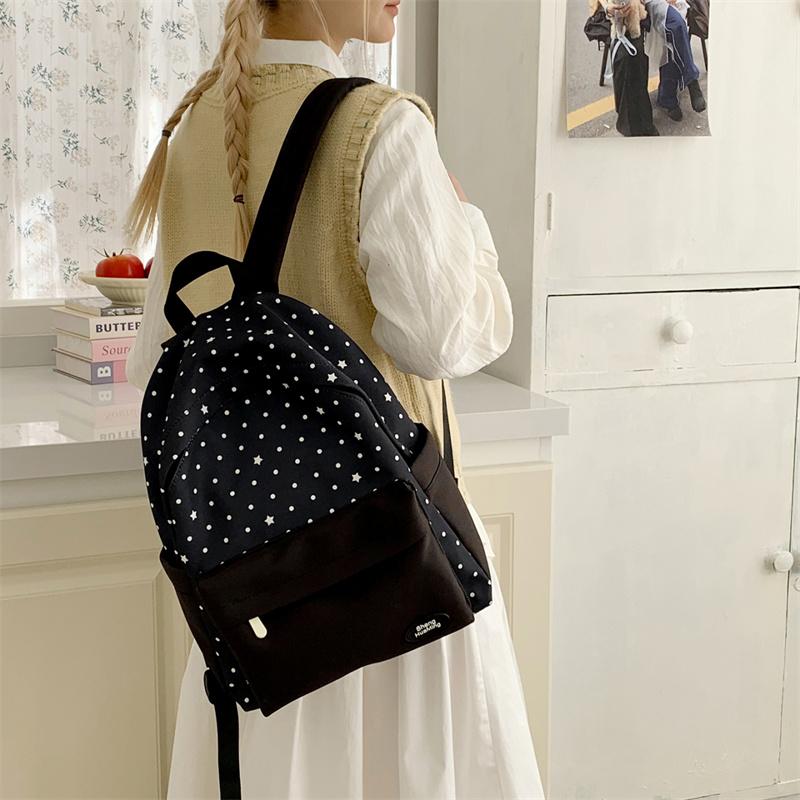 Point Print Schoolbag Women's Lightweight Backpack