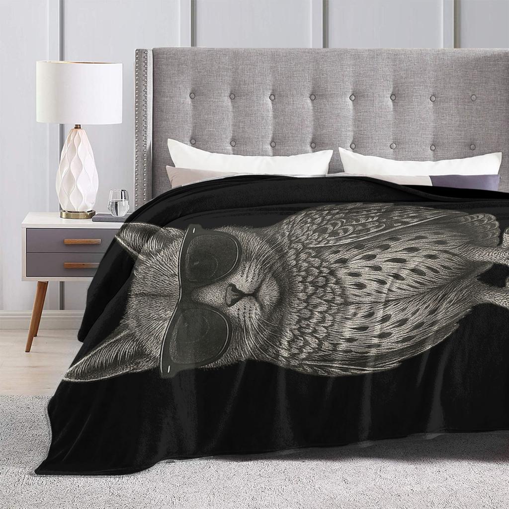 Funny Cat Owl Lover. Meowl Trending Cat Meme Super Warm Blanket Plush Throw Blanket Couch Bed Flannel Bedspread Sofa Bed Cover