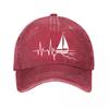 Vintage Baseball Cap Sailboat ECG Casual  New Vintage Washed Cotton Baseball Cap Parent Kids Sun Hats