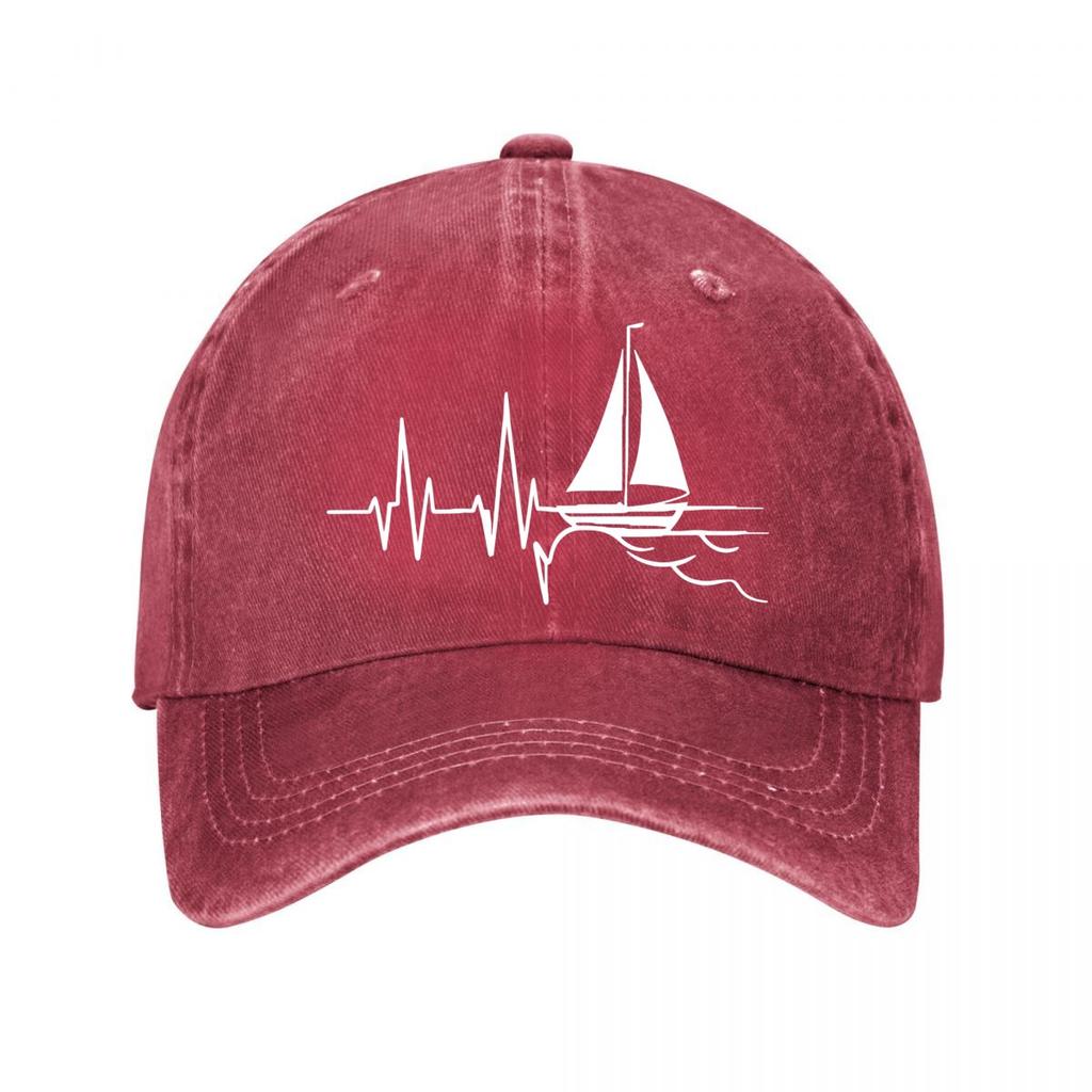 Vintage Baseball Cap Sailboat ECG Casual  New Vintage Washed Cotton Baseball Cap Parent Kids Sun Hats