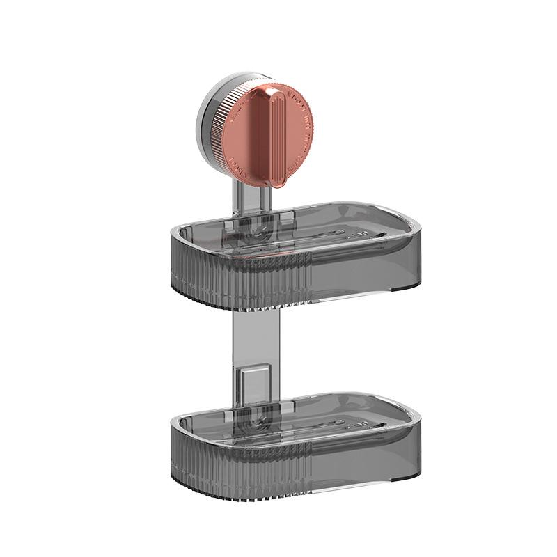 Double Layer Soap Dish Suction Cup Soap Holder Strong Sponge Holder for Shower Bathroom Tub Kitchen Sink Drill-Free Removable