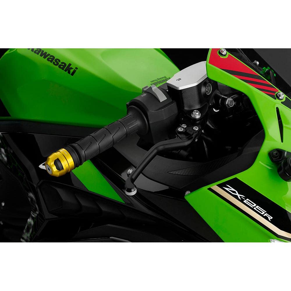 BIKERS Bar Ends for Ninja and Left and Light ZX-25R, Z900RS, Z1000, 250, Z250, Right, Aluminum, Gold, BK-K258-LGD