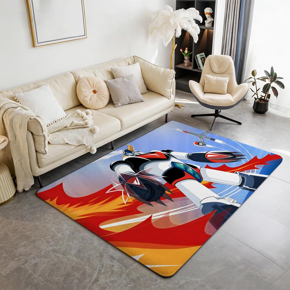 Anime U UFO Robot Goldrake Floor Mat Eco Flannel Doormat Non Slip Odorless Indoor Floor Rug Soft Short Plush Home Mat