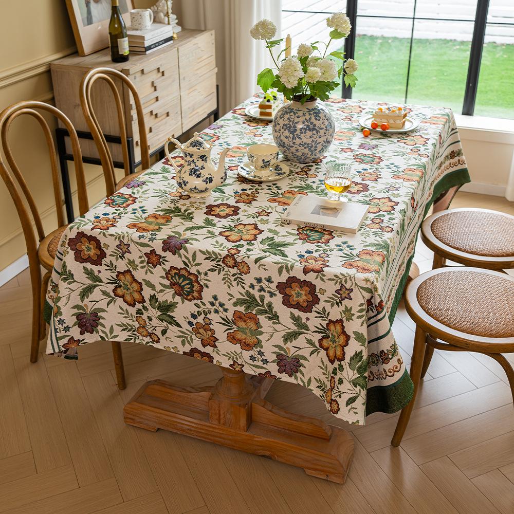 Thickened Classical Ethnic Retro Pattern Rectangular Tablecloth Household Dining Table Cloth Living Room Coffee Table Cover Towel