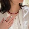 Women's Elegant Red Agate Beaded Choker Necklace: Retro, Luxurious & Versatile Fashion Accessory