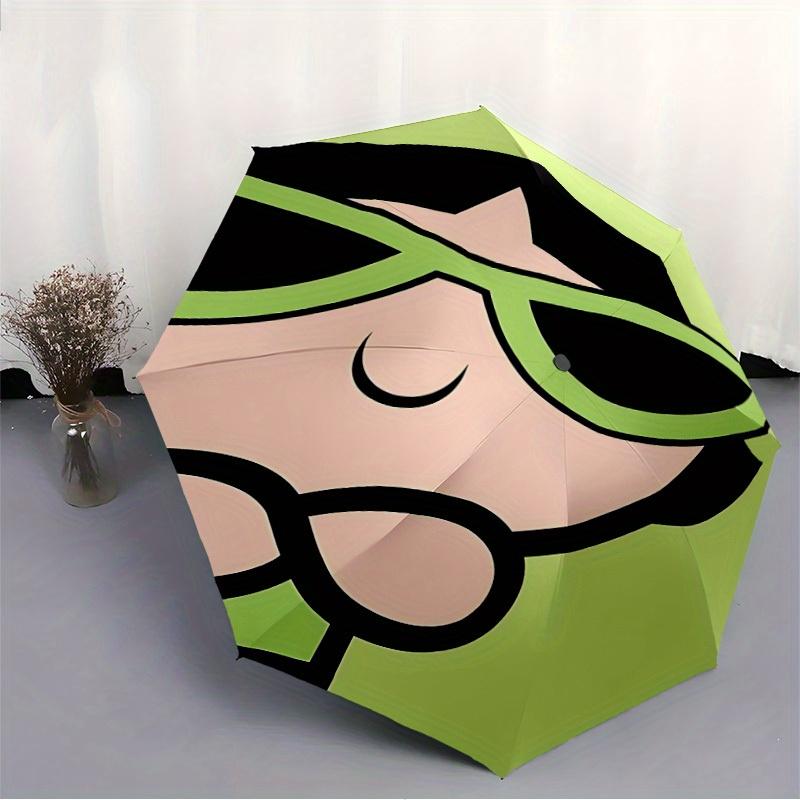 1pc Powerpuff Girls Automatic Folding Umbrella  Lightweight Design, Self-Opening/ Closing, Durable Windproof Travel Umbrella A0826042