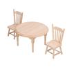 3pcs 1:12 Wooden Dollhouse Round Table Chair Simulated DIY Miniature Furniture Accessories