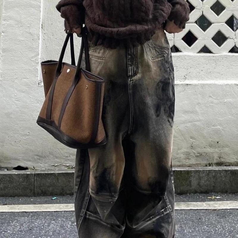 Women's Tote Bag Fall Winter New Fashion Wool Blend Shoulder Handbag Large Purse Simple Versatile Backpack