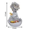 Lady with Basket Showpiece for Home Decor Showpiece & Office Decor Showpiece (11.5" Inch Size, Silver)