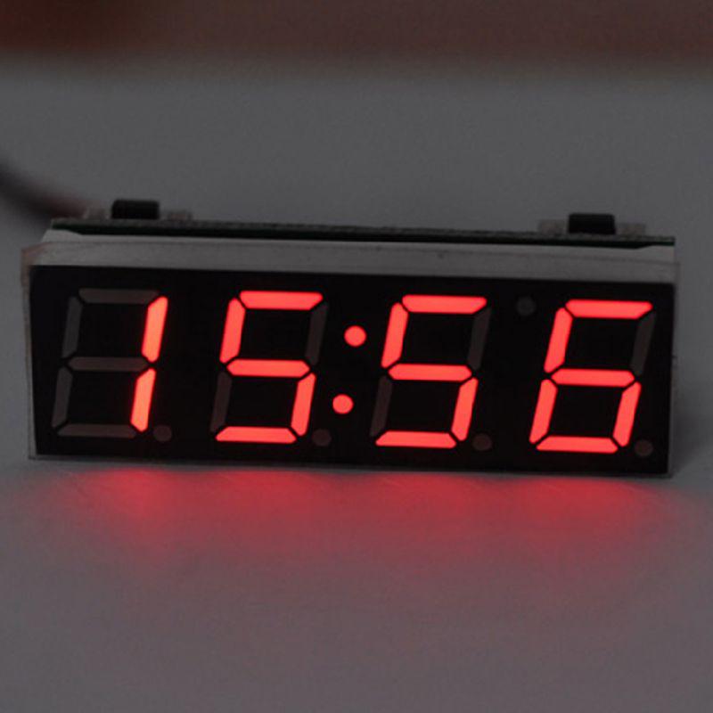 Mini Car Digital Clock Thermometer Voltmeter 3 IN 1 LED Display Digital Timer Voltmeter Interior Electronic Accessories
