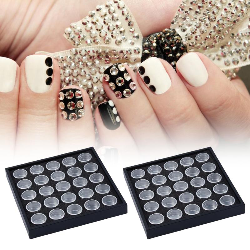 Jewelry Storage Box Visible Aluminum Containers For Rhinestones Studs And Pedicure Supplies Compact Solution