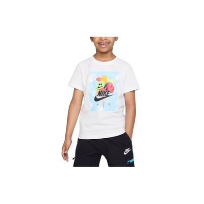 Balloons Letter Logo Graphic Print Crew Neck Short Sleeve T-Shirt Kids Tops White FQ0924-100