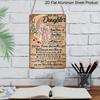 Płaskie 2D 1 szt. Vintage Metalowa Sztuka Ścienna 'Dla Mojej Córki', 8"x12" - Pełne Uczuć Przesłanie od Mamy, Rustykalny Aluminiowy Znak do Wystroju Domu i Biura - Idealny do