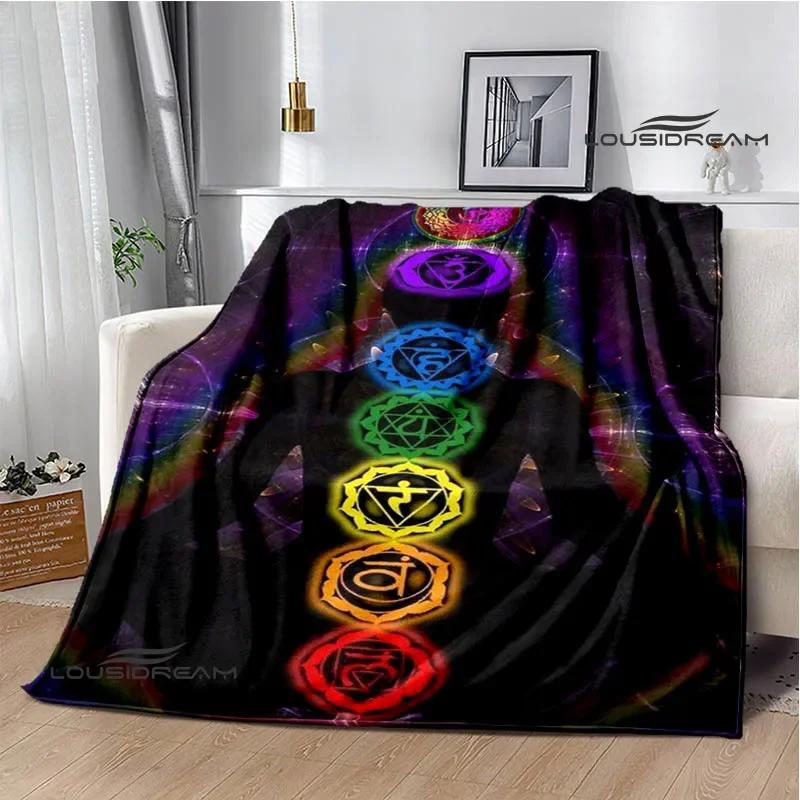 3D Chakra Printed Blankets Warm Flannel Blankets Soft and Comfortable Blanket Bed Linings Blankets for Beds Birthday Gift