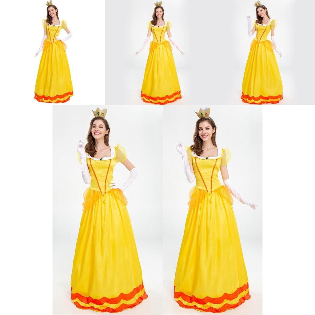 Pink Princess Daisy Dress Set For Super Mario Fans