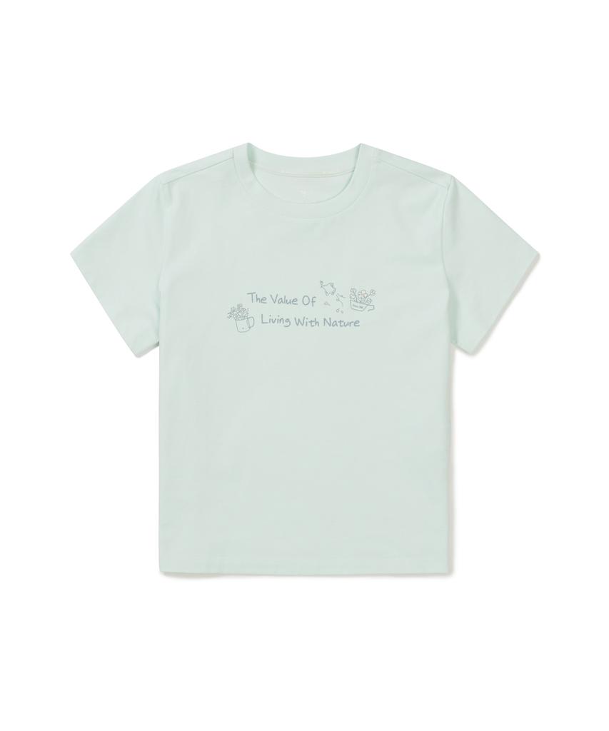 SNOWPEAK APPAREL Aerocool Women'S Crop Lettering Short Sleeve T-Shirt (S26Mwfts25) Mint