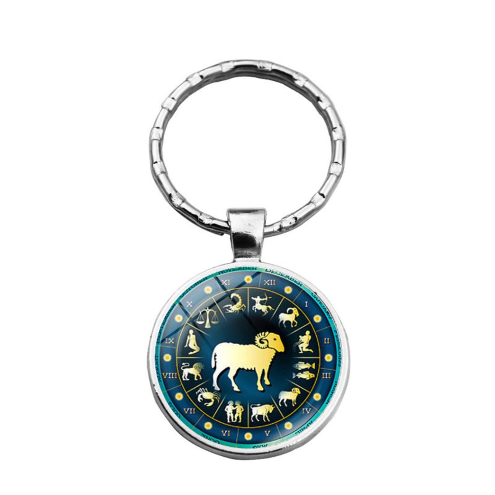

Брелок Подвеска для Сумки 12 Знаков Зодиака Камень Времени Двусторонний Стеклянный Шар One Size синий