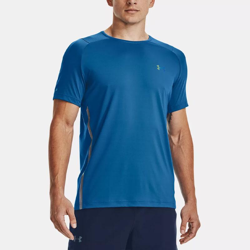 Under Armour Rush 2.0 Vent Solid Training Short Sleeve T-Shirt Men Tops Cruise-Ship-Blue 1370317-899