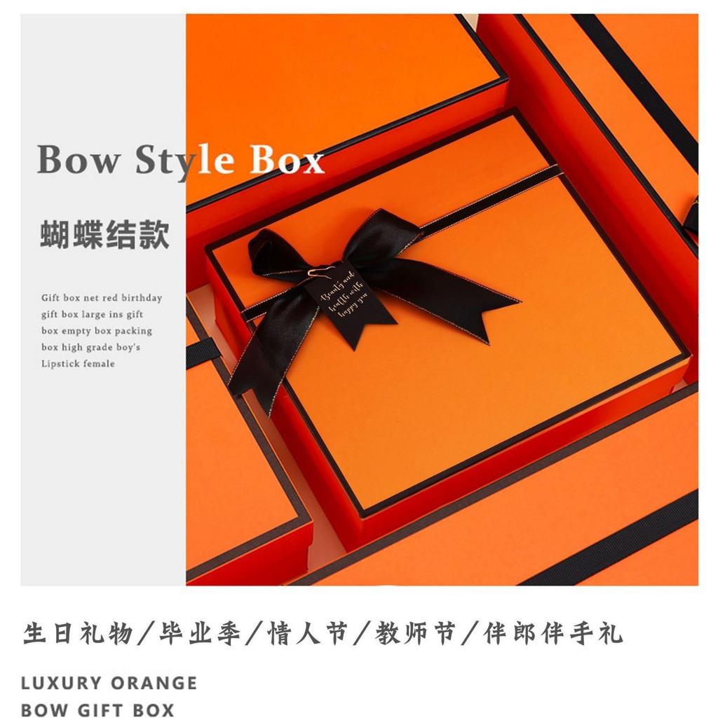 Pudełko prezentowe z kokardą Hermès pomarańczowe pamiątkowy prezent prezent cenne opakowanie pudełko walentynkowe pudełko na bieliznę