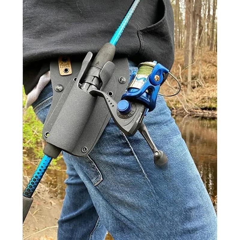 Fondina da cintura per canna da pesca a scorrimento – Porta canna a mani libere per wading, surfcasting, pesca a mosca e da riva – Cintura ad estrazione rapida