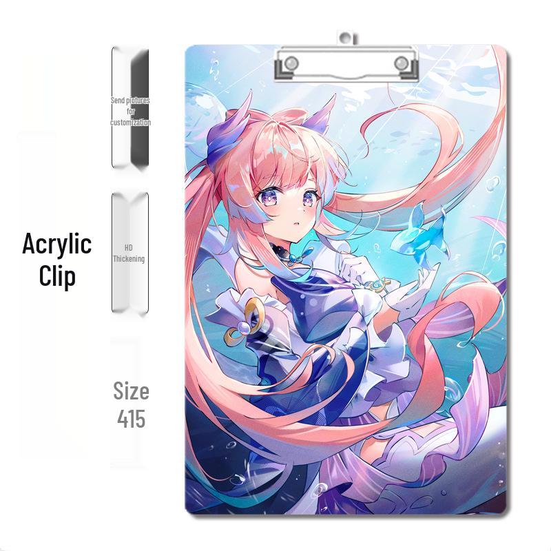 Anime Style Acrylic Clipboard and File Folder with Thickened Writing Pad