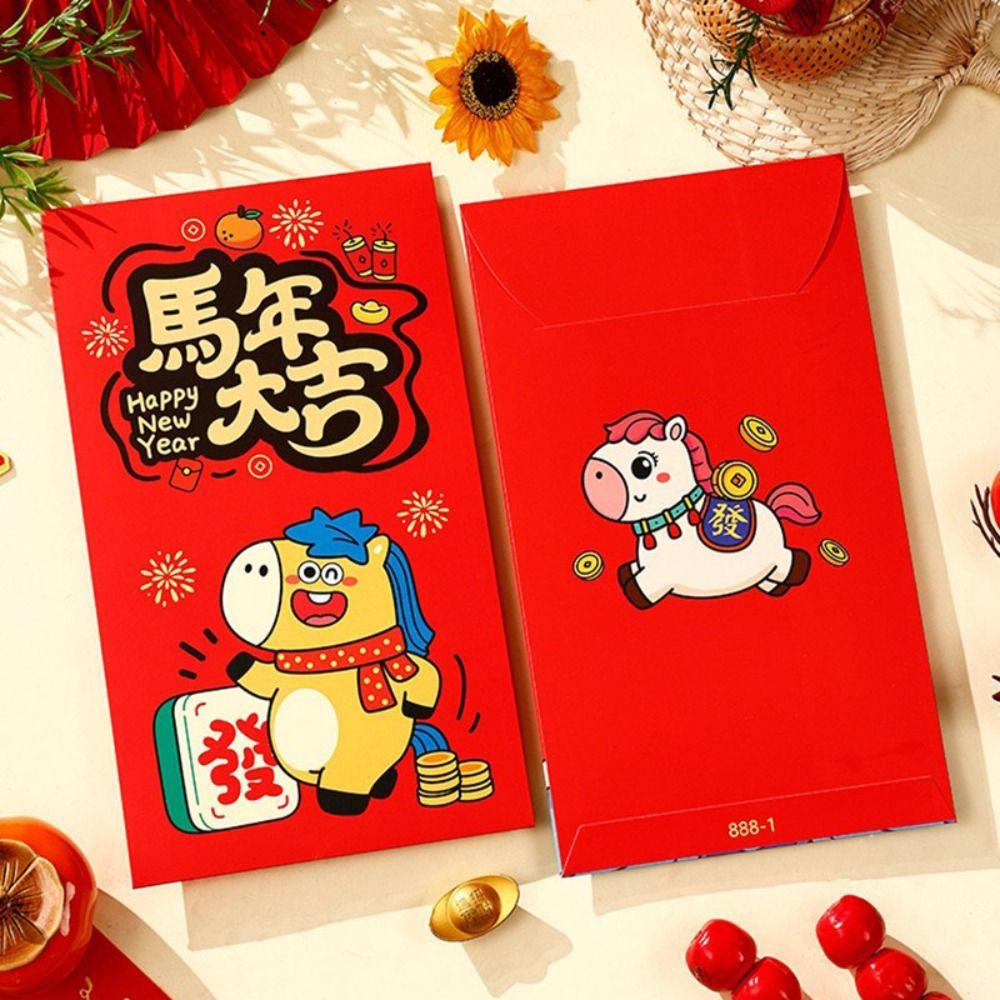 Cartoon CNY Red Envelope Blessing Large Red Packet Lucky Cash Gift Envelopes Children's New Year Gifts