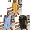 Polyester A Line Dress With Button Details For Casual Summer Wear