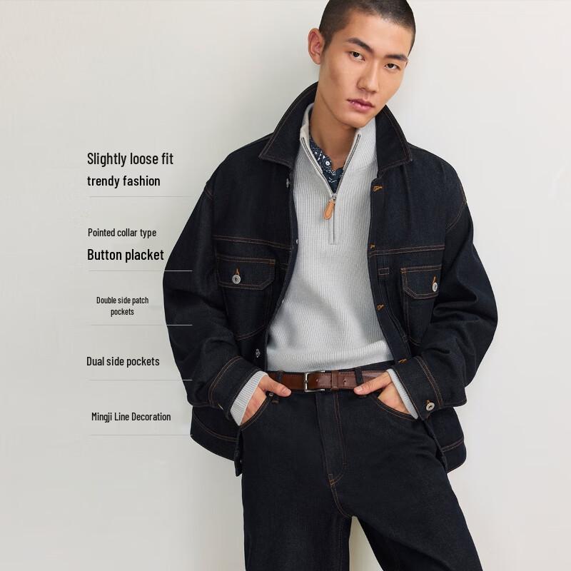 JACK&JONES Men's Autumn Loose Fit Denim Jacket