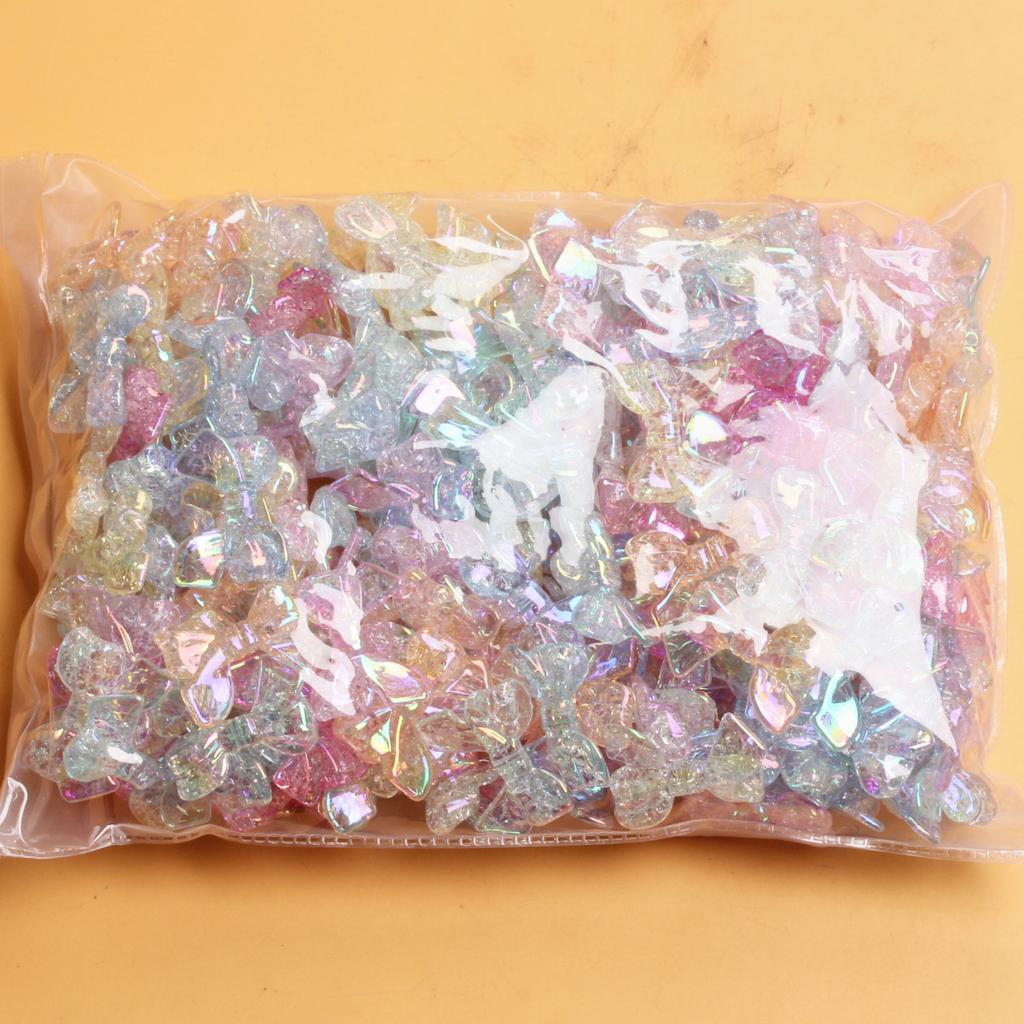 200Pcs Bowknot Fashion Splintered Effect Bright DIY Jewelry Accessories Beads