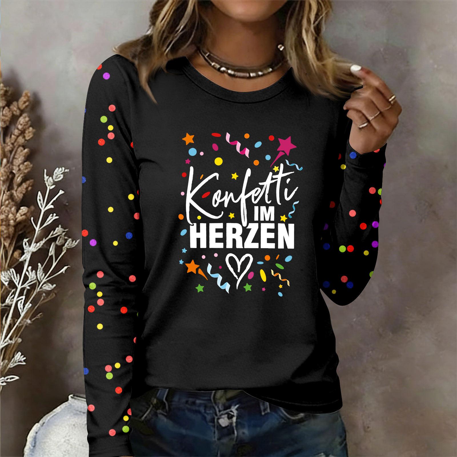 

Women s Long Sleeved Shirt Confetti in the Heart Carniva lBarrel Night Confetti Shirts XL жовтий