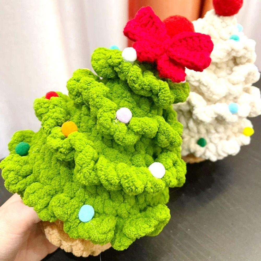 Handmade Xmas Tree Crochet Kits Easy Yarn Thread Crochet Material  New Year Gift