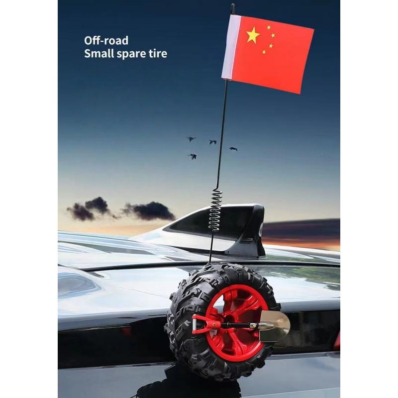 1 Set High Visibility Mini Tire Tire Rear Ornament Rubber Mini Spare Tire Kit Simple Installation For Long Distance Travel