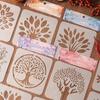 6 Pcs Tree Stencils Cartoon Leaf Stencils Hollow Out Drawing Templates for DIY Projects Reusable Painting Template