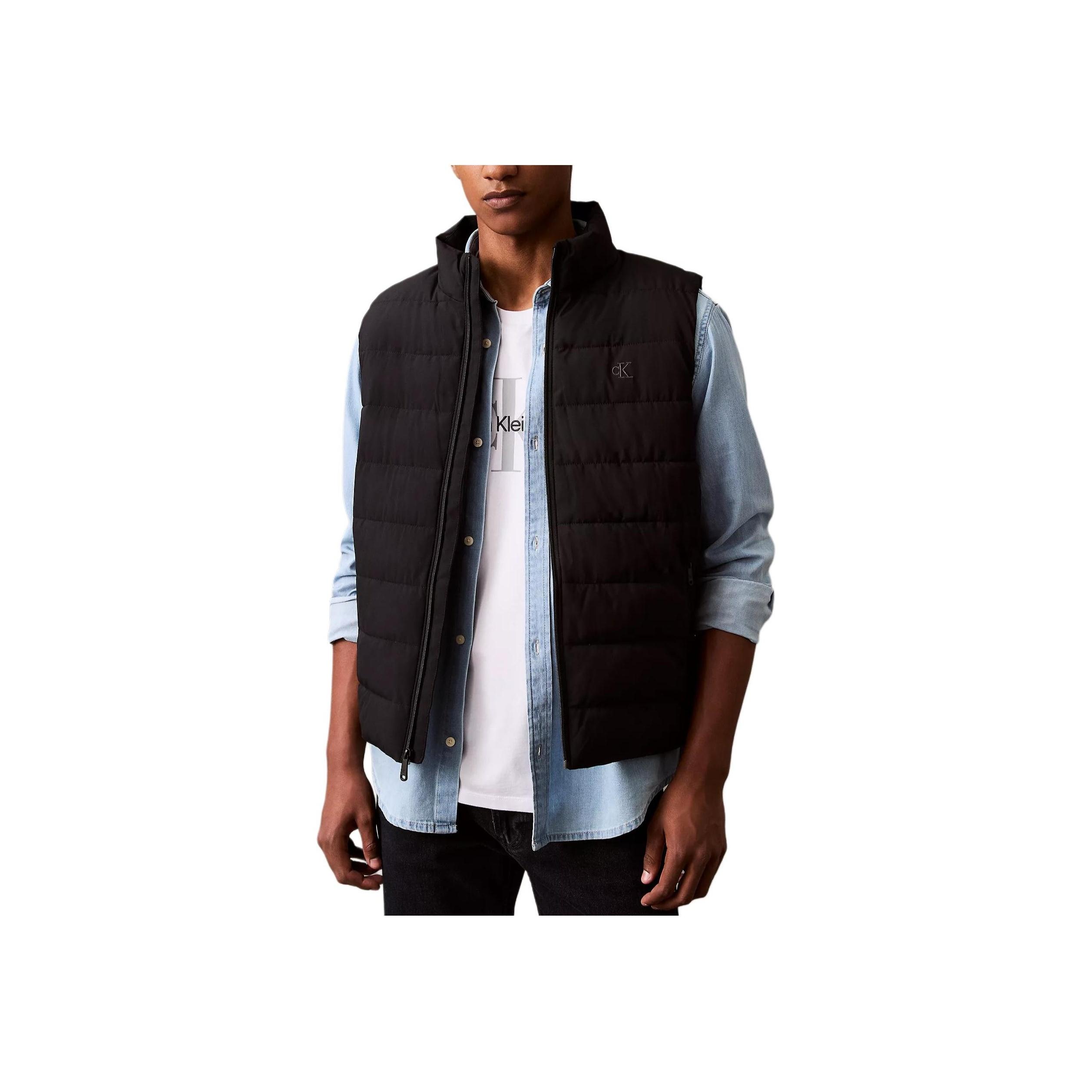 

Calvin Klein Минималистичный удобный жилет без рукавов с воротником-стойкой, мужские жилеты черного цвета 40EM553-001 XXL