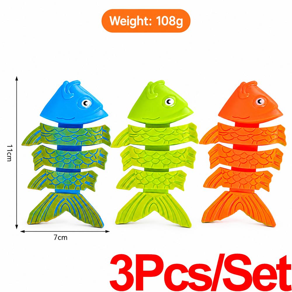 Underwater Grabbing Toys Diving Pool Toys Kids Swimming Training Summer Water Play Kit Diving Stick Seahorse Seaweed Fish Bone