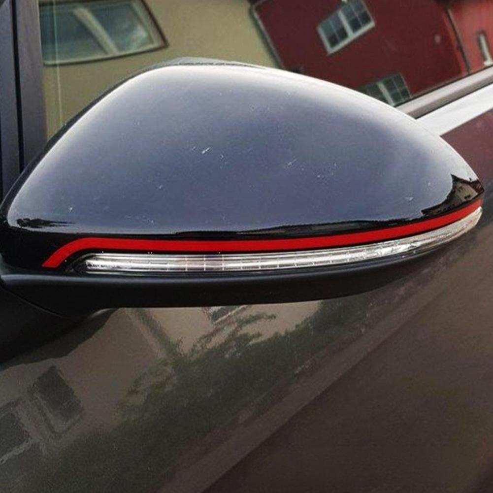 Auto-Seitenspiegel Aufkleber Rote Linie Streifen Sticker Spiegelabdeckung Zierleiste Optik Klebstoff Einfache Montage Für VW Golf 7 & 7.5 R-Line