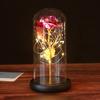 Glass cover gold foil roses, creative Valentine's Day gifts, luminous simulation eternal flower small gifts