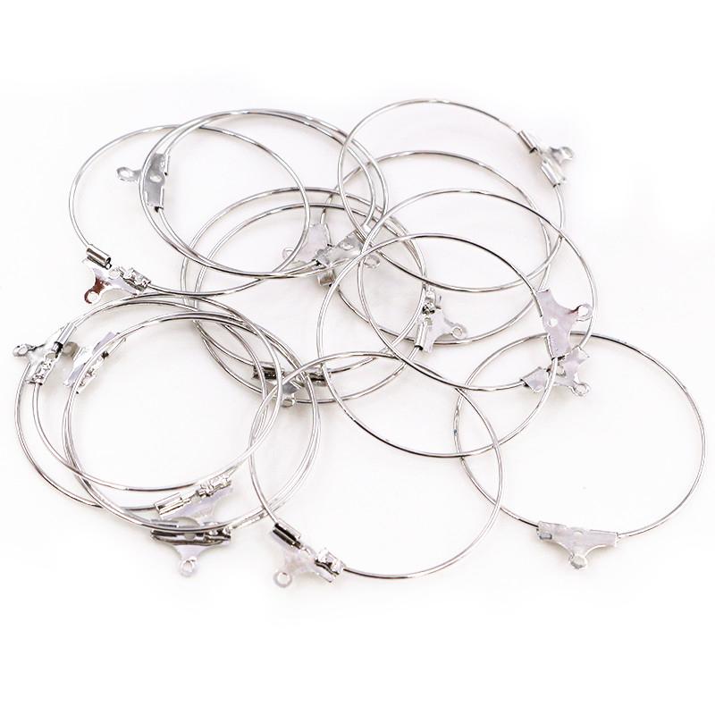 30pcs 20 25 30 35 40 45mm Hoop Earrings Big Circle Ear Wire Hoops Earrings Findings For DIY Jewelry Making Supplies Accessories