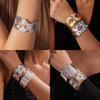 Vintage Ginkgo Leaf Butterfly Open Cuff Bangle Gold Silver Wide Statement Bracelet For Women Boho Party Jewelry