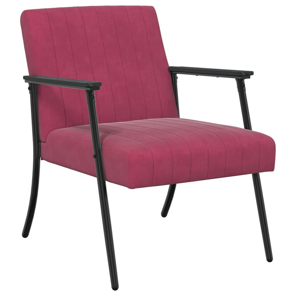 Armchair Burgundy 59 X 75 X 78 Cm Velvet