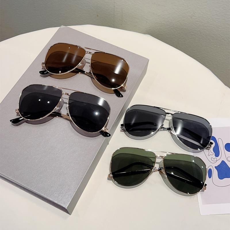 Oversized Pilot Sunglasses Women New Classic Fashion Double Bridge Sun Glasses Retro Brand Design Outdoor Anti-UV Shades