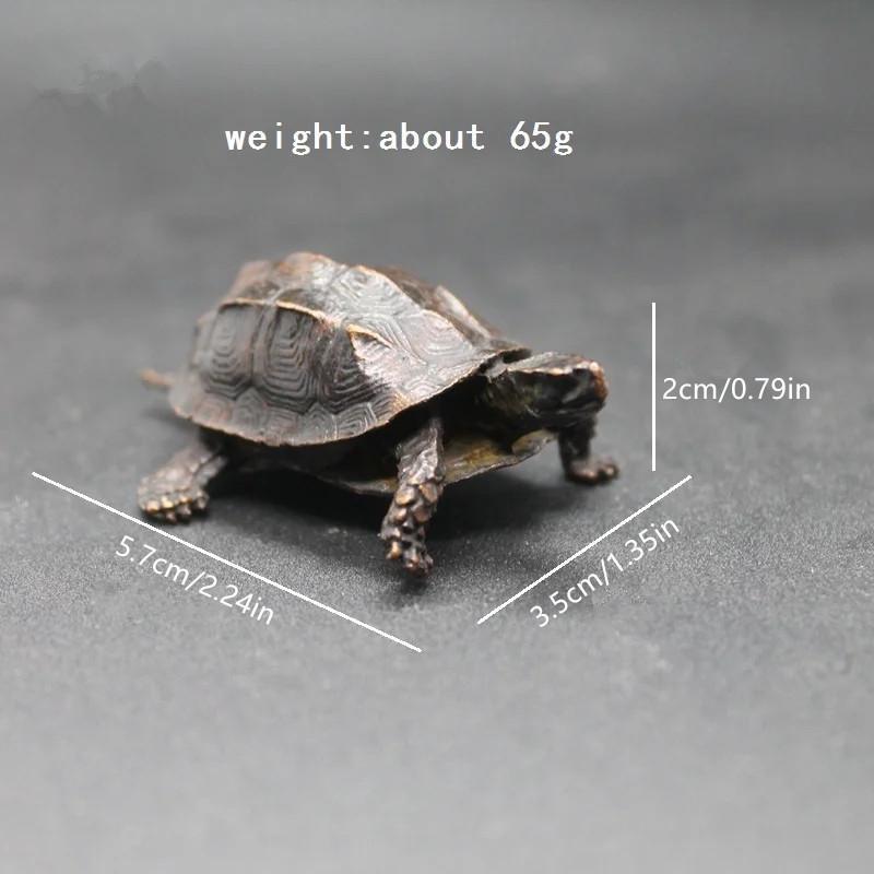 Vintage Copper Bagua Feng Shui Dragon Turtle Statue Desk Small Ornament Home Decoration Craft Accessories Animal Figurine
